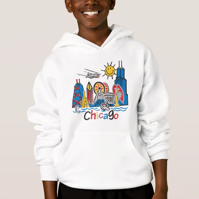 Chicago Kids Skyline T Shirt (Framsida)