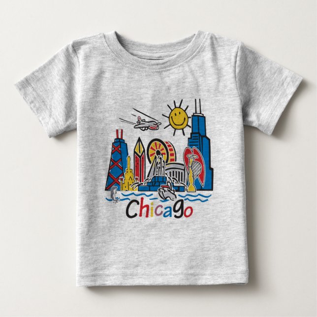 Chicago Kids Skyline T-shirt (Framsida)