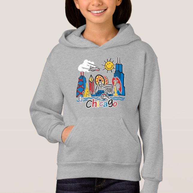 Chicago Kids Skyline T Shirt (Framsida)