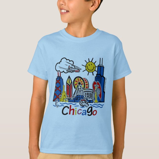 Chicago Kids Skyline T Shirt (Framsida)