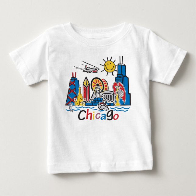 Chicago Kids Skyline T Shirt (Framsida)