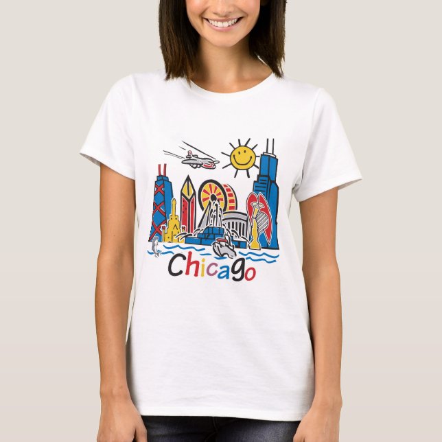 Chicago Kids Skyline T-shirt (Framsida)