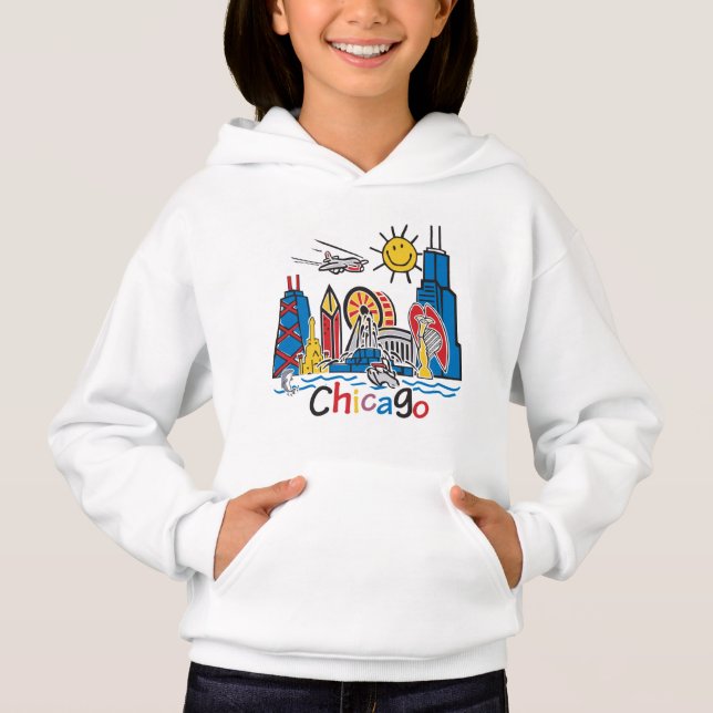 Chicago Kids Skyline T Shirt (Framsida)