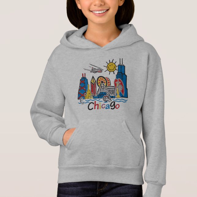Chicago Kids Skyline T Shirt (Framsida)