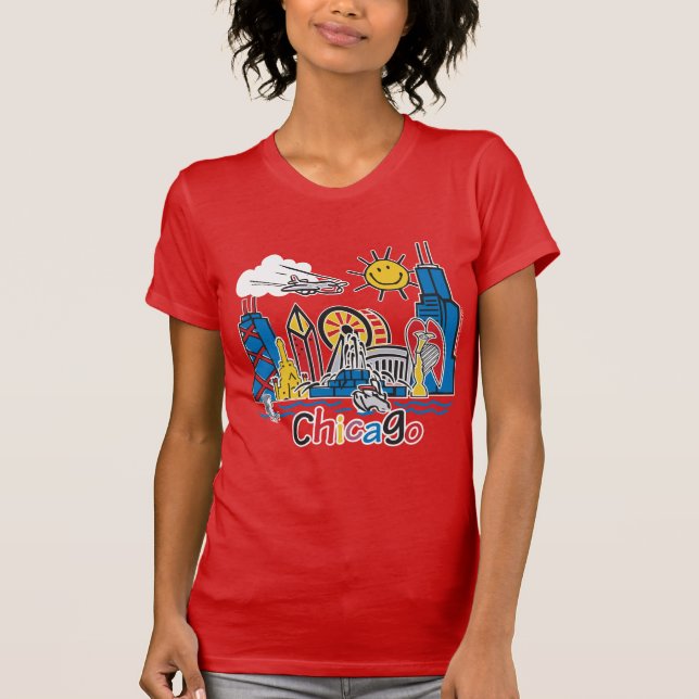Chicago Kids Skyline Tee Shirt (Framsida)
