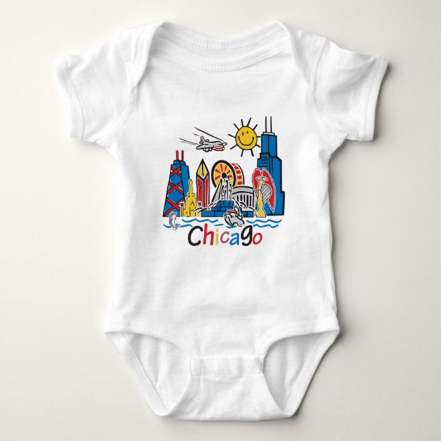 Chicago Kids Skyline Tee Shirt (Framsida)