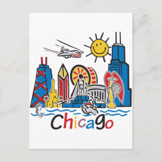Chicago Kids Skyline Vykort
