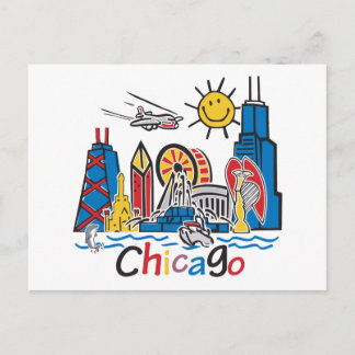 Chicago Kids Skyline Vykort