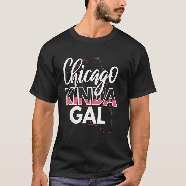 Chicago Kinda Tjej Stadssiluett Chicago Pride Desi T Shirt (Framsida)