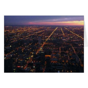 chicago kväll hälsningskort