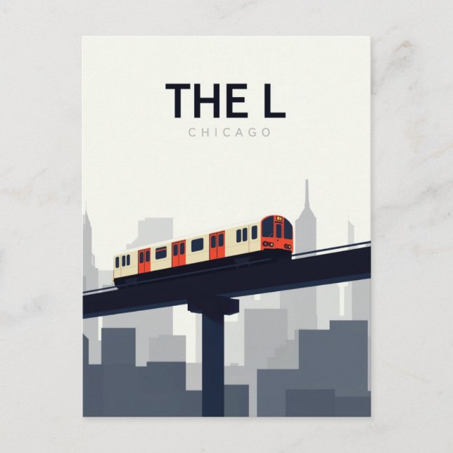 Chicago 'L' högbana Vykort (Framsida)