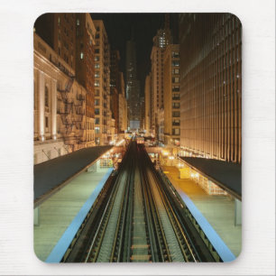 Chicago "L" station på natten Musmatta