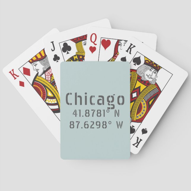 Chicago Latitude Longitud Casinokort (Baksidan)