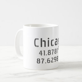 Chicago Latitude & Longitud Kaffemugg