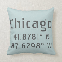 Chicago Latitude och Longitud Kudde