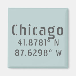 Chicago Latitude och Longitud Magnet