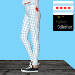 Chicago leggings, premium mode, Chicago Flagga Leggings