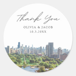 Chicago Lincoln Park Wedding Favor Photo Tack Runt Klistermärke