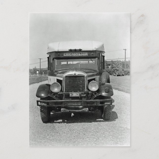 Chicago Loop City Buss 1920's Photograph Vykort (Framsida)