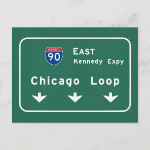 Chicago Loop I-90 E Interstate Illinois IL Vykort