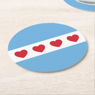 Chicago Love Coaster Papper Underlägg Papper Rund