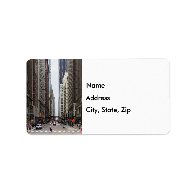 Chicago Madison Street Address Label Adressetikett (Framsidan)