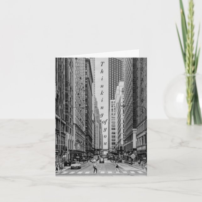 Chicago Madison Street Grayscale Card Kort (Framsida)