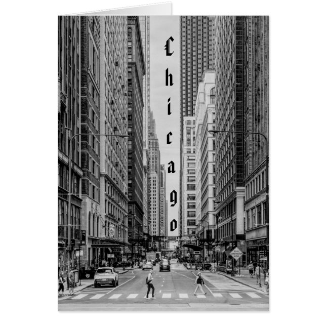 Chicago Madison Street Grayscale Card OBS Kort (Framsidan)
