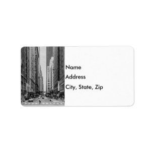 Chicago Madison Street Grayscale Label Adressetikett