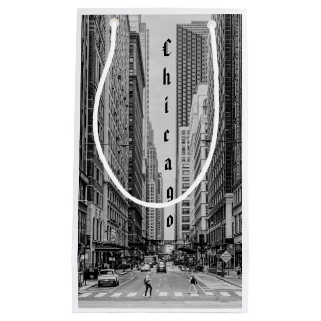 Chicago Madison Street Grayscale Small Gift Bag (Framsidan)