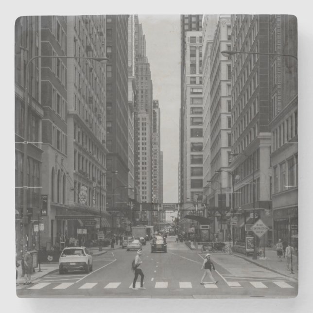 Chicago Madison Street Grayscale Stenunderlägg (Framsidan)