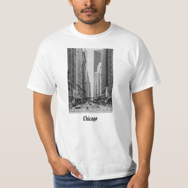 Chicago Madison Street Grayscale T-Shirt (Framsida)