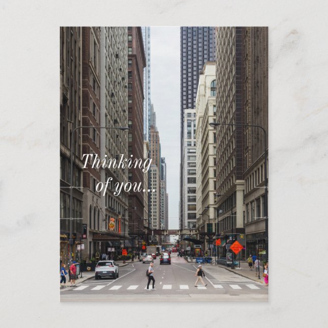 Chicago Madison Street Thinking of You Postcard Vykort (Framsida)