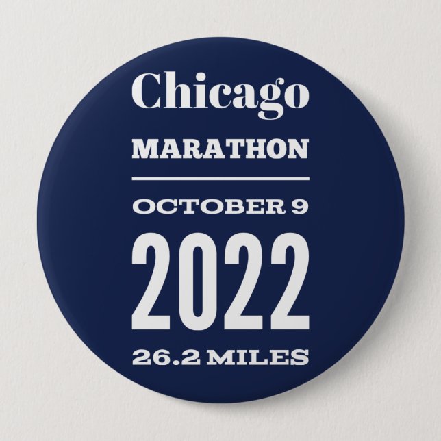 Chicago Marathon 2022 Button Knapp (Framsida)