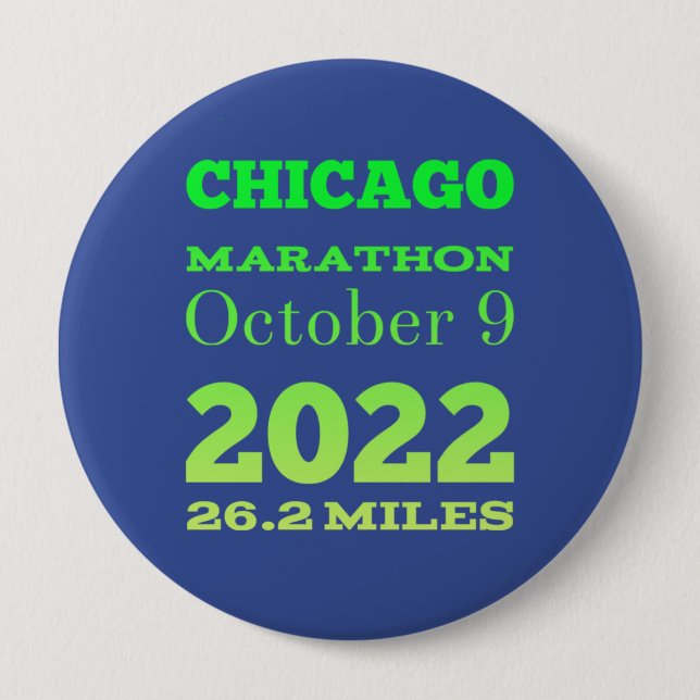 Chicago Marathon 2022 Button Knapp (Framsida)