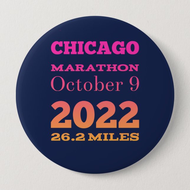 Chicago Marathon 2022 Button Knapp (Framsida)