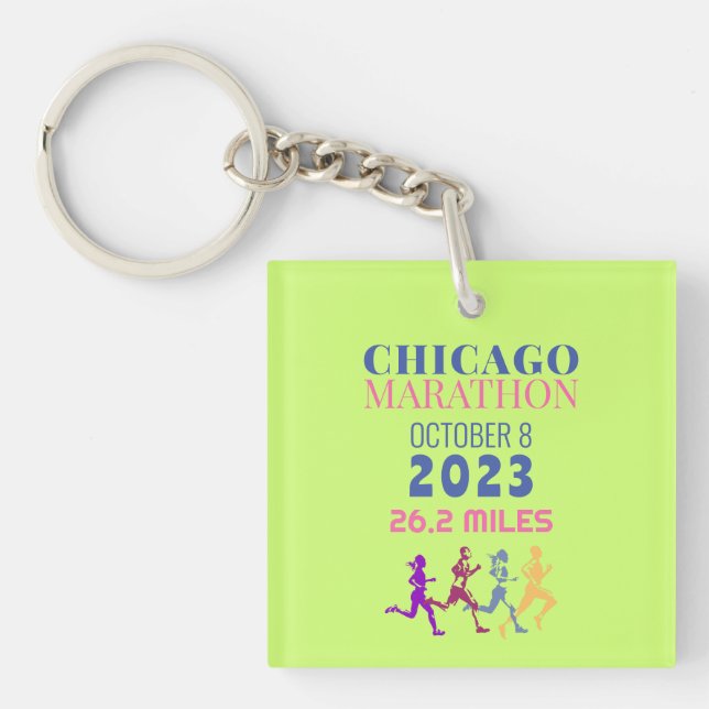 Chicago Marathon 2023 Grönt Anpassningsbar Text (Framsidan)