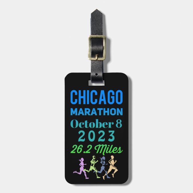 Chicago Marathon 2023 Luggage Tags Bagagebricka (Vertikal Framsida)