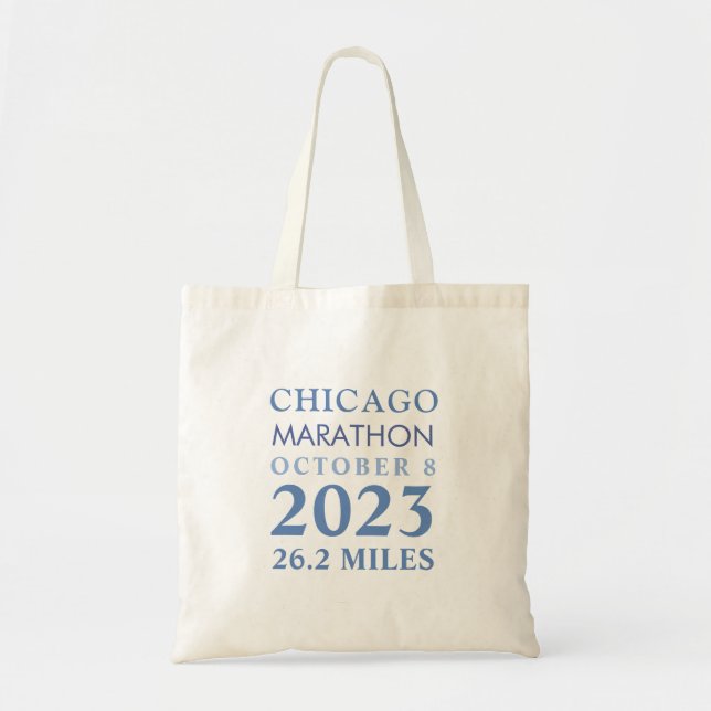 Chicago Marathon 2023 Tote Bag Tygkasse (Framsidan)
