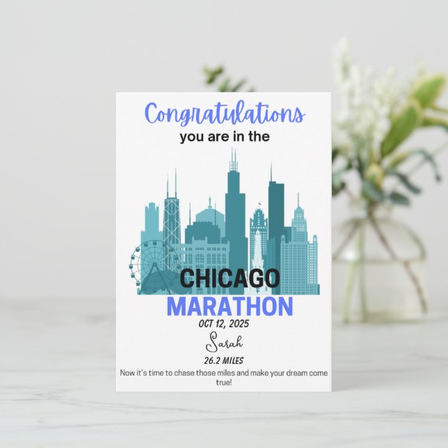 Chicago Marathon 2025 Acceptans Löparpresent      (Stående Fram)