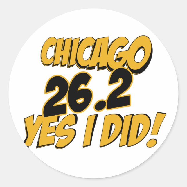 Chicago Marathon Runt Klistermärke (Framsida)
