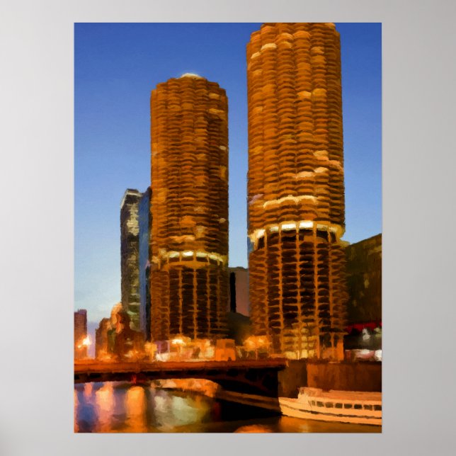 Chicago Marina Towers Poster (Framsidan)