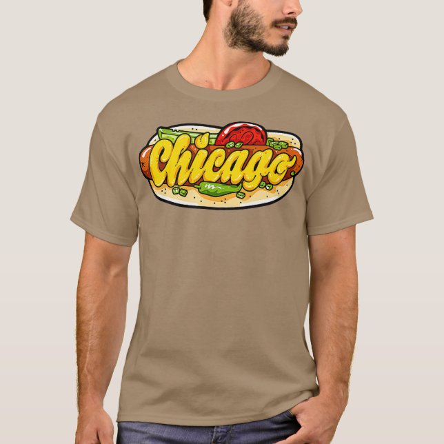 Chicago mawell st polish hett hund stil t shirt (Framsida)