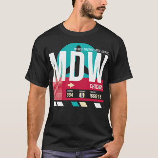 Chicago MDW Airport Code Baggage Märkre E T Shirt