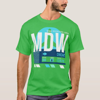 Chicago MDW Airport Code Baggage Märkre Midway T Shirt