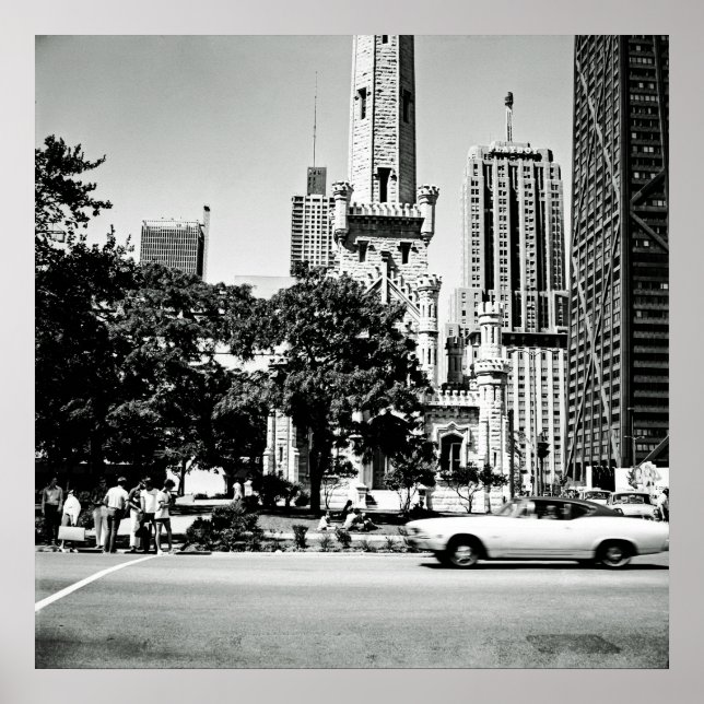 Chicago Michigan Avenue 1971 Vintage Photograph Poster (Framsidan)