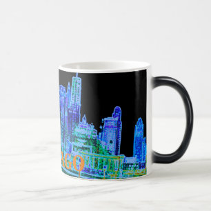 Chicago Michigan Avenue Art Färg Neon 1940 Magisk Mugg