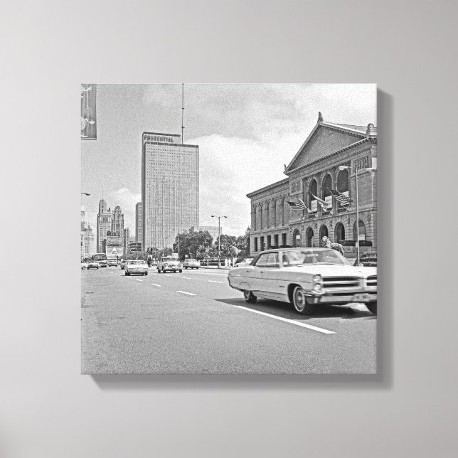 Chicago Michigan Avenue Art Museum 1960's Photo Canvastryck (Framsida)