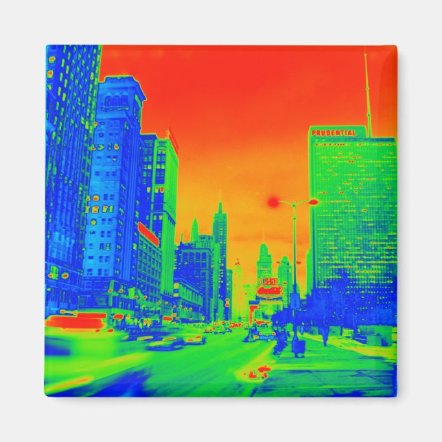 Chicago Michigan Avenue @ Night March 6, 1967 Neon Magnet (Framsidan)