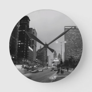 Chicago Michigan Avenue @ Night March 6, 1967 Rund Klocka